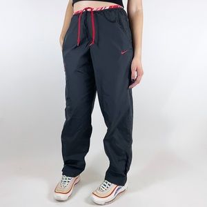 Y2K Nike Nylon Red Striped Sweatpants